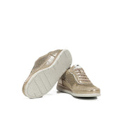 ZAPATO CASUAL MUJER CON ELÁSTICOS COLOR METALIZADO FLUCHOS SELLA F2249 OXIDO