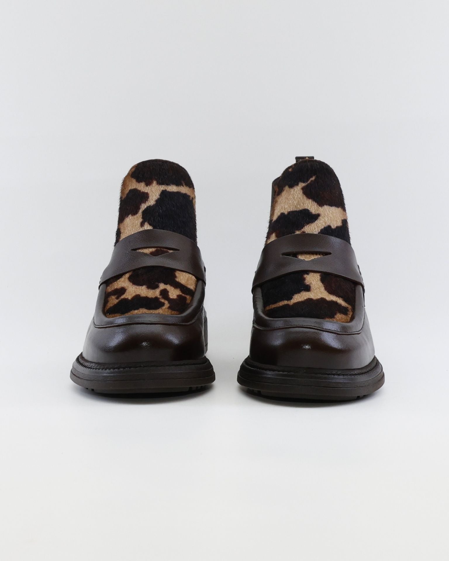 BOTIN CHELSEA MUJER PIEL MARRON CON ANIMAL PRINT LACOMBA BASIL