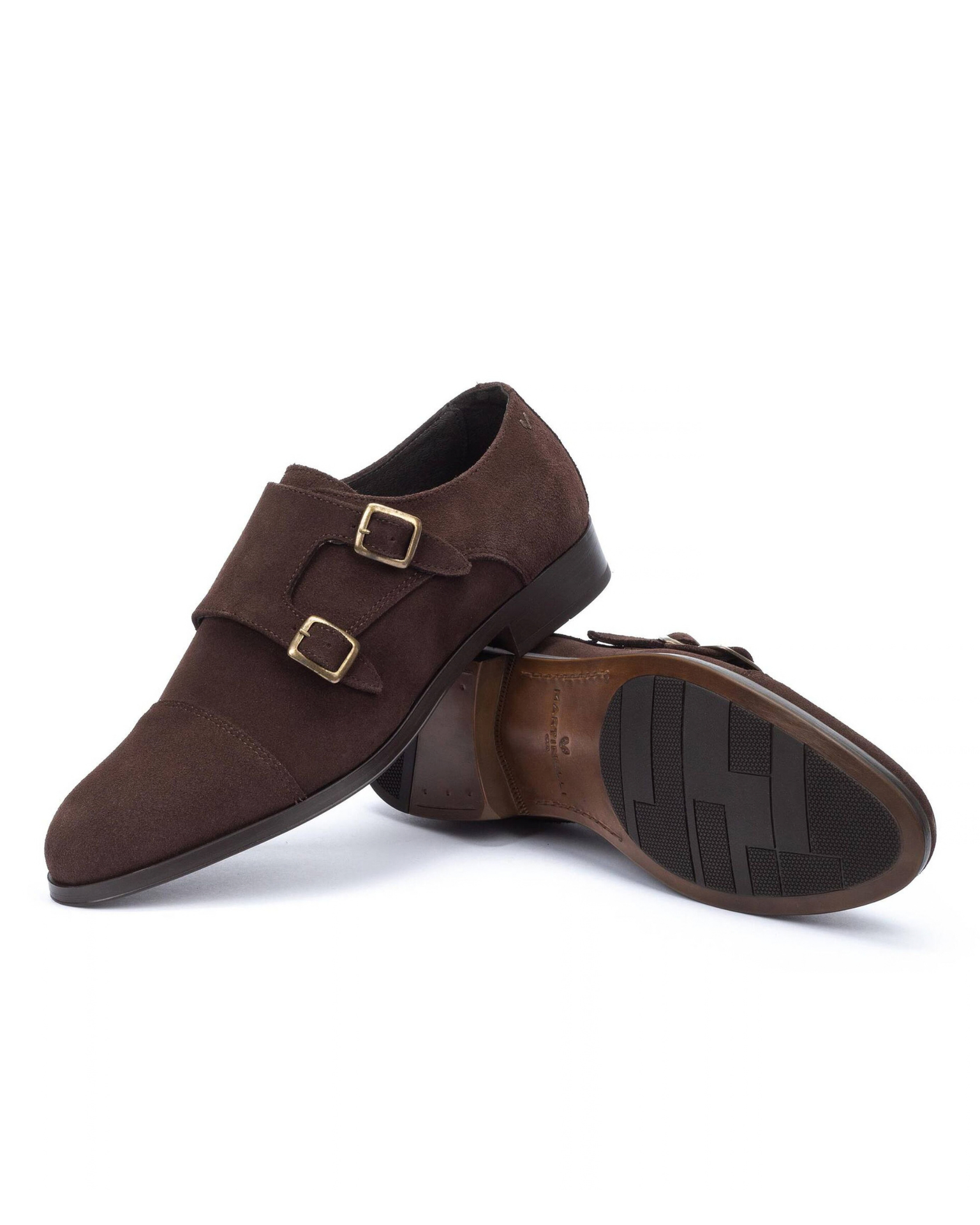 ZAPATO HOMBRE DOS HEBILLAS ESTILO MONK SERRAJE MARRON OSCURO EMPIRE 1492-2632X