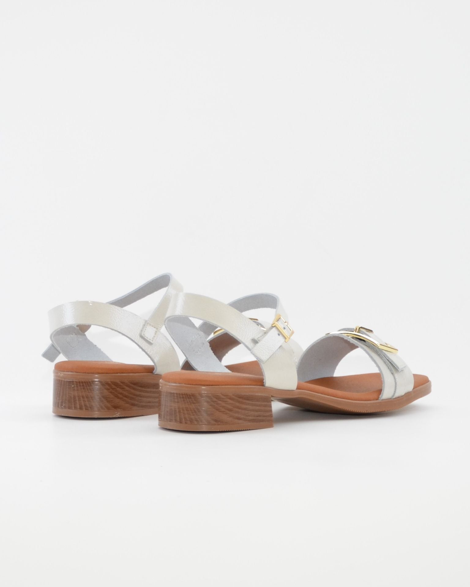SANDALIA MUJER CHAROL HIELO TACON BAJO PLANTA DE GEL OH MY SANDALS 5993