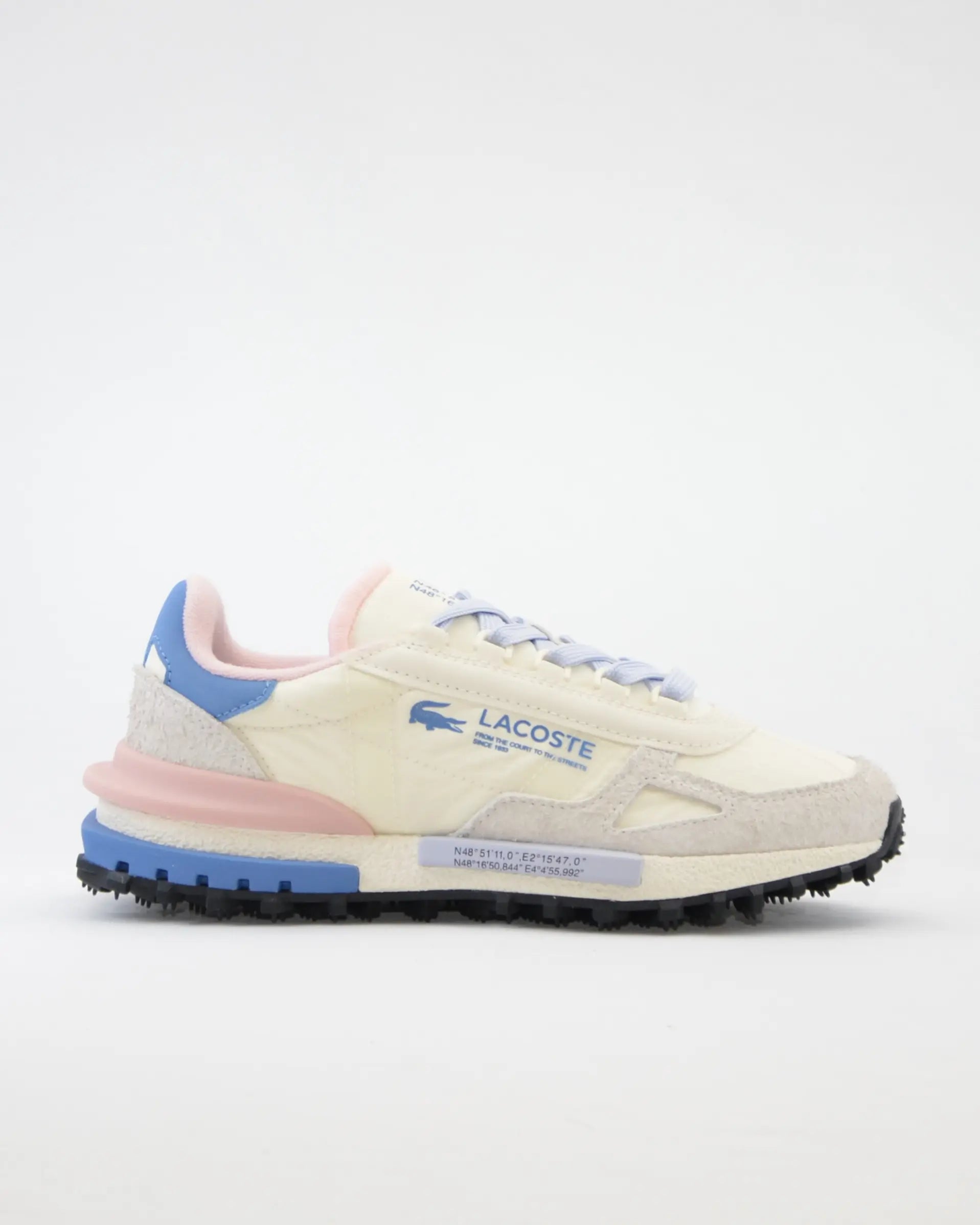 SNEAKERS LACOSTE MUJER ELITE ACTIVE 1261 SFA CREMA AZUL ROSA