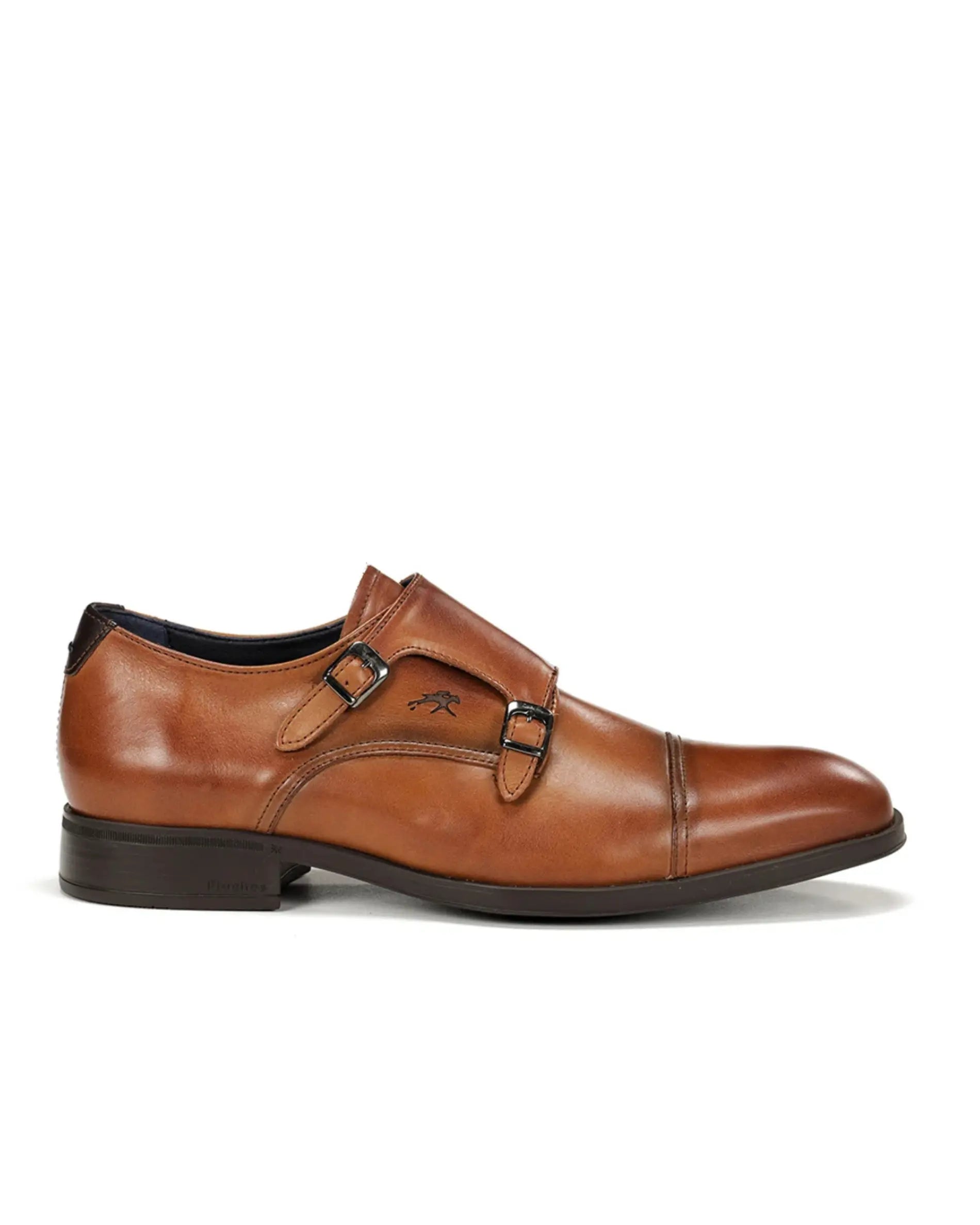 ZAPATO HOMBRE MONKTRAP DOS HEBILLAS COLOR CUERO F1838 ASGARD