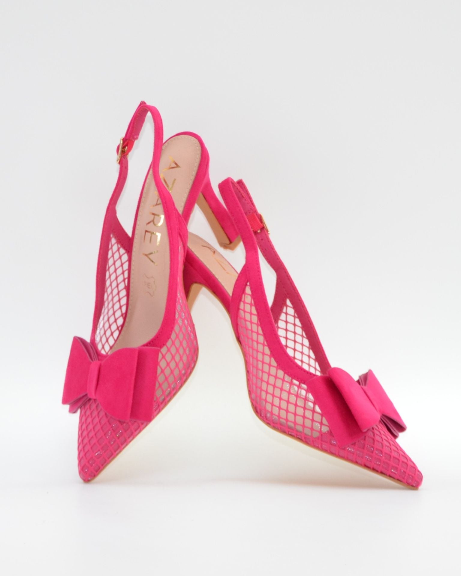 ZAPATO FIESTA MUJER DESTALONADO CON LAZO COLOR FUXIA AZAREY 613K933