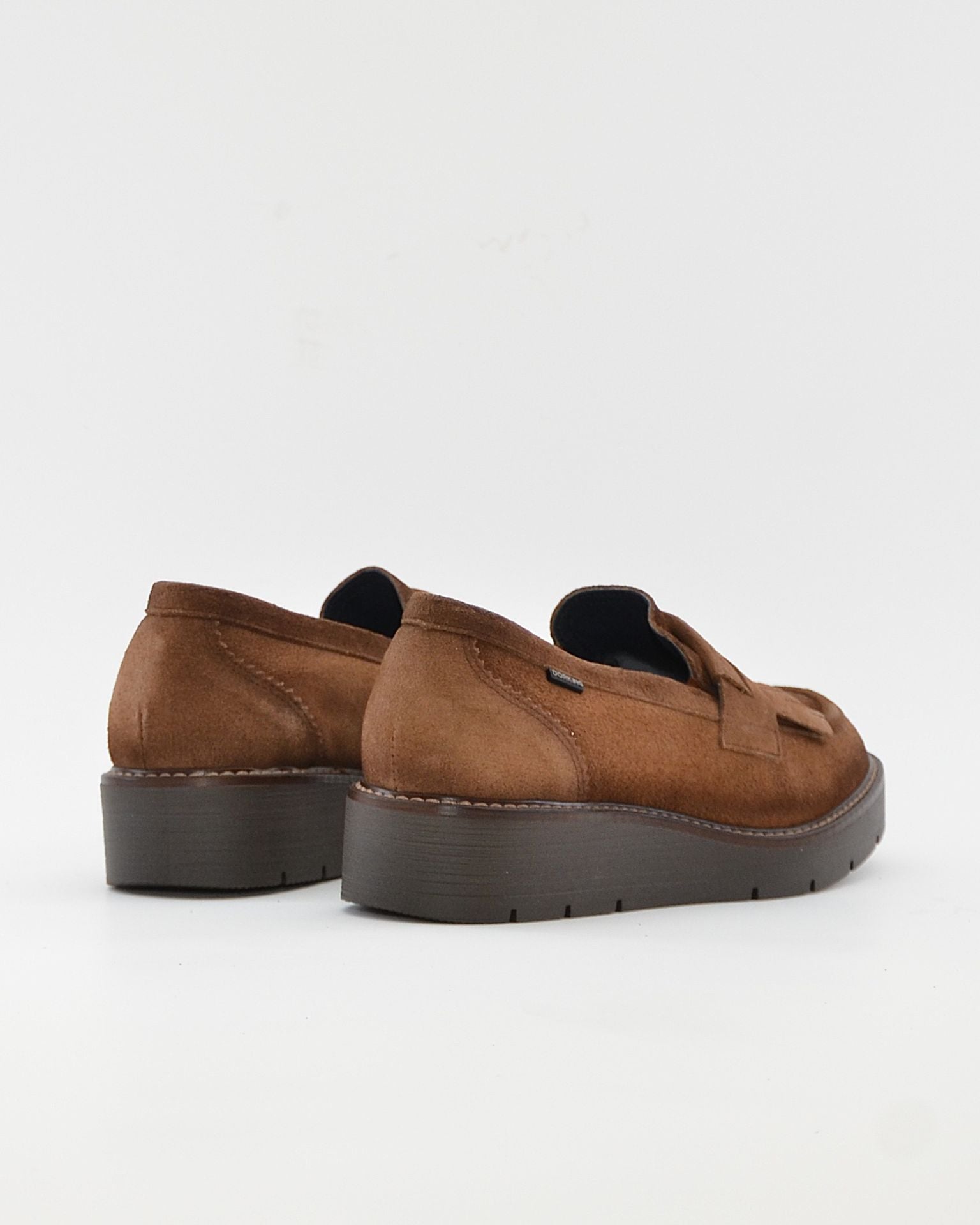 ZAPATO MOCASIN MUJER FLECOS SERRAJE CUERO DORKING by FLUCHOS D9782 TABACO