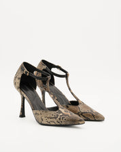 ZAPATOS DE TACON BEIGE B5471 SNAKE