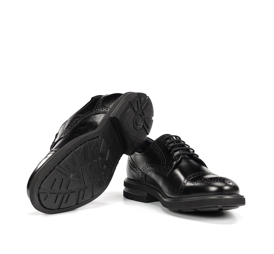 ZAPATO CORDON PICADO NEGRO F0629 BELGAS