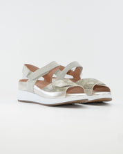 SANDALIA PLANTILLA EXTRAIBLE MUJER TRES VELCROS ANCHO ESPECIAL COLOR VERDE PIE SANTO 260422 EUCALIPTO