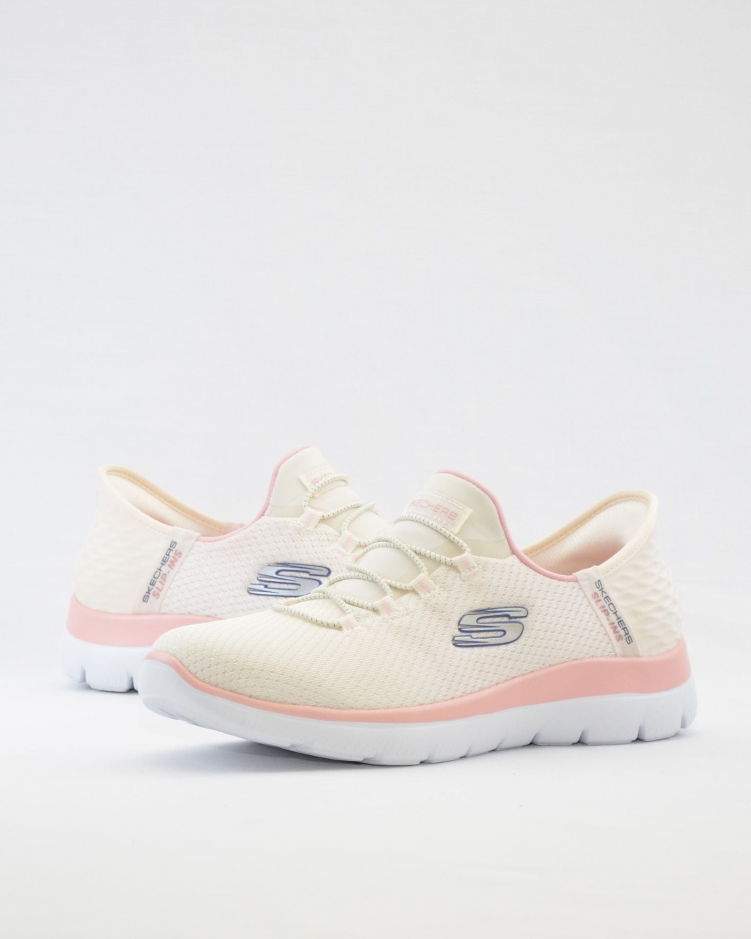 SNEAKERS MUJER SKECHERS 150123 NTPK BLANCO ROSA SLIP-INS