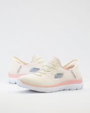 SNEAKERS MUJER SKECHERS 150123 NTPK BLANCO ROSA SLIP-INS