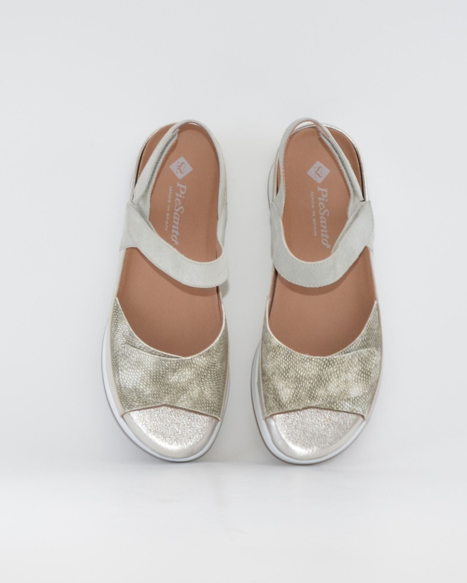 SANDALIA PLANTILLA EXTRAIBLE MUJER TRES VELCROS ANCHO ESPECIAL COLOR VERDE PIE SANTO 260422 EUCALIPTO