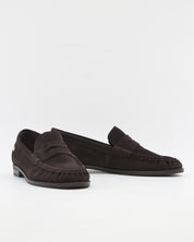 ZAPATO MOCASIN MUJER PLANO SERRAJE MARRON CHOCOLATE