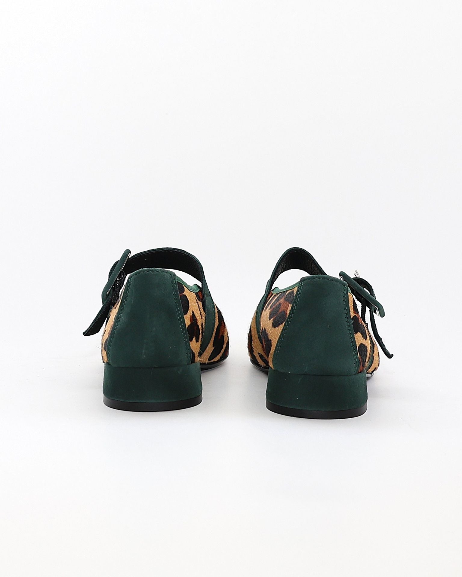 MERCEDITAS MUJER ANIMAL PRINT TIGRE ANTE VERDE CON CORREA Y HEBILLA LACOMBA CYPRES