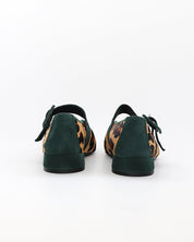 MERCEDITAS MUJER ANIMAL PRINT TIGRE ANTE VERDE CON CORREA Y HEBILLA LACOMBA CYPRES