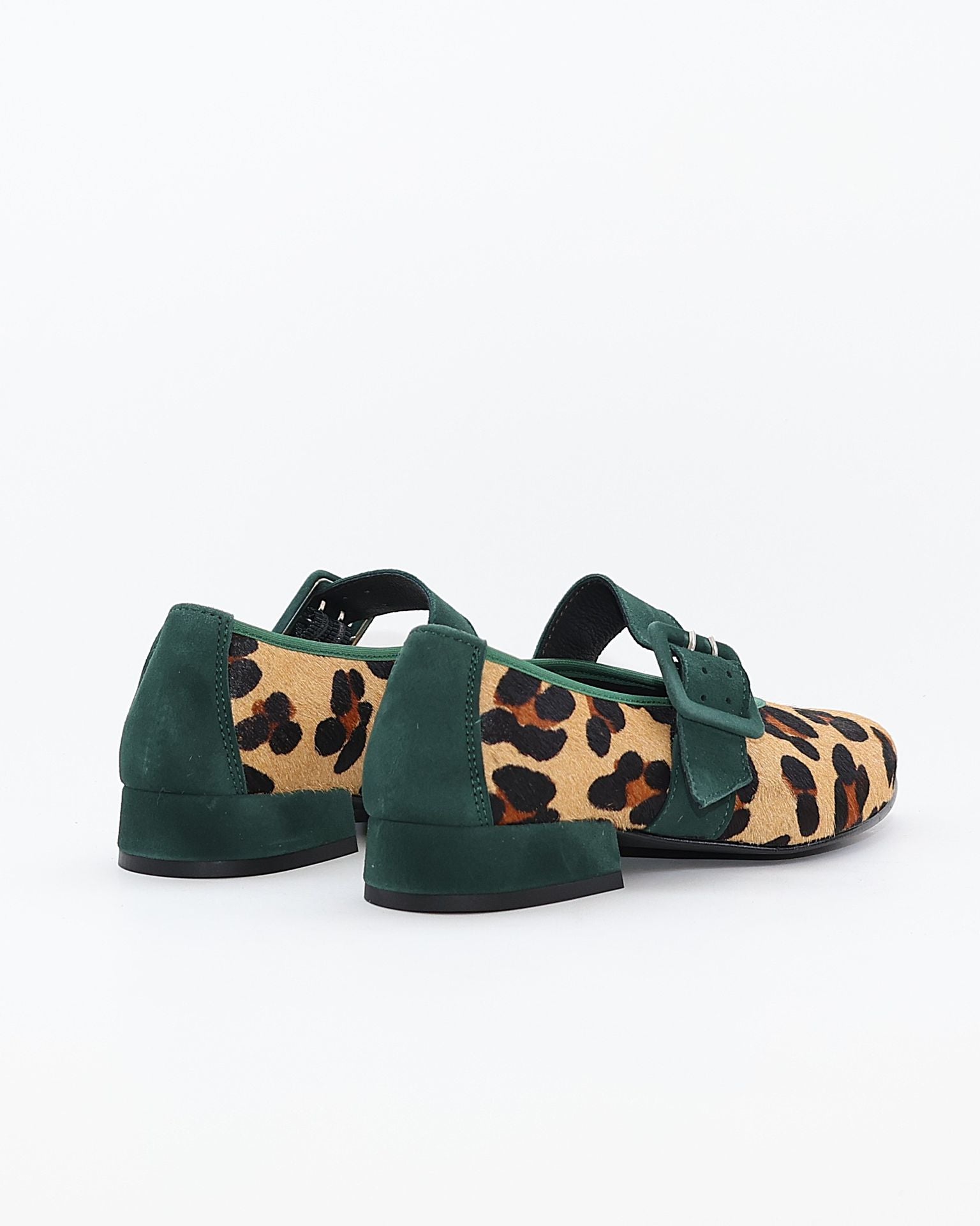 MERCEDITAS MUJER ANIMAL PRINT TIGRE ANTE VERDE CON CORREA Y HEBILLA LACOMBA CYPRES