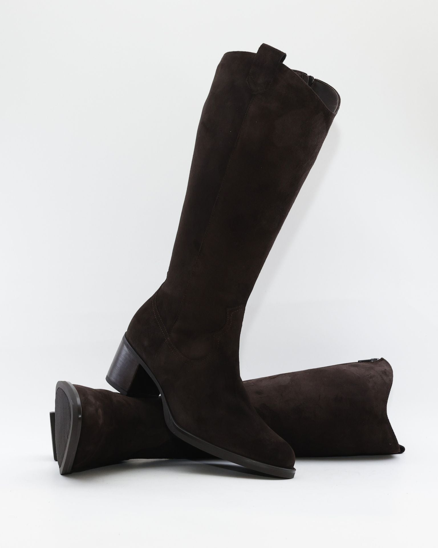 BOTA ALTA MUJER ANCHO ESPECIAL DE GEMELO ANCHO PIESANTO 235461 XL SERRAJE MARRON CHOCOLATE