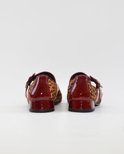 MERCEDITAS MUJER ANIMAL PRINT GUEPARDO CHAROL BURDEOS CON CORREA Y HEBILLA LACOMBA MOSS