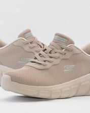 SNEAKERS MUJER SKECHERS 117324 TPE TAUPE CORDON ELÁSTICO SLIP-INS