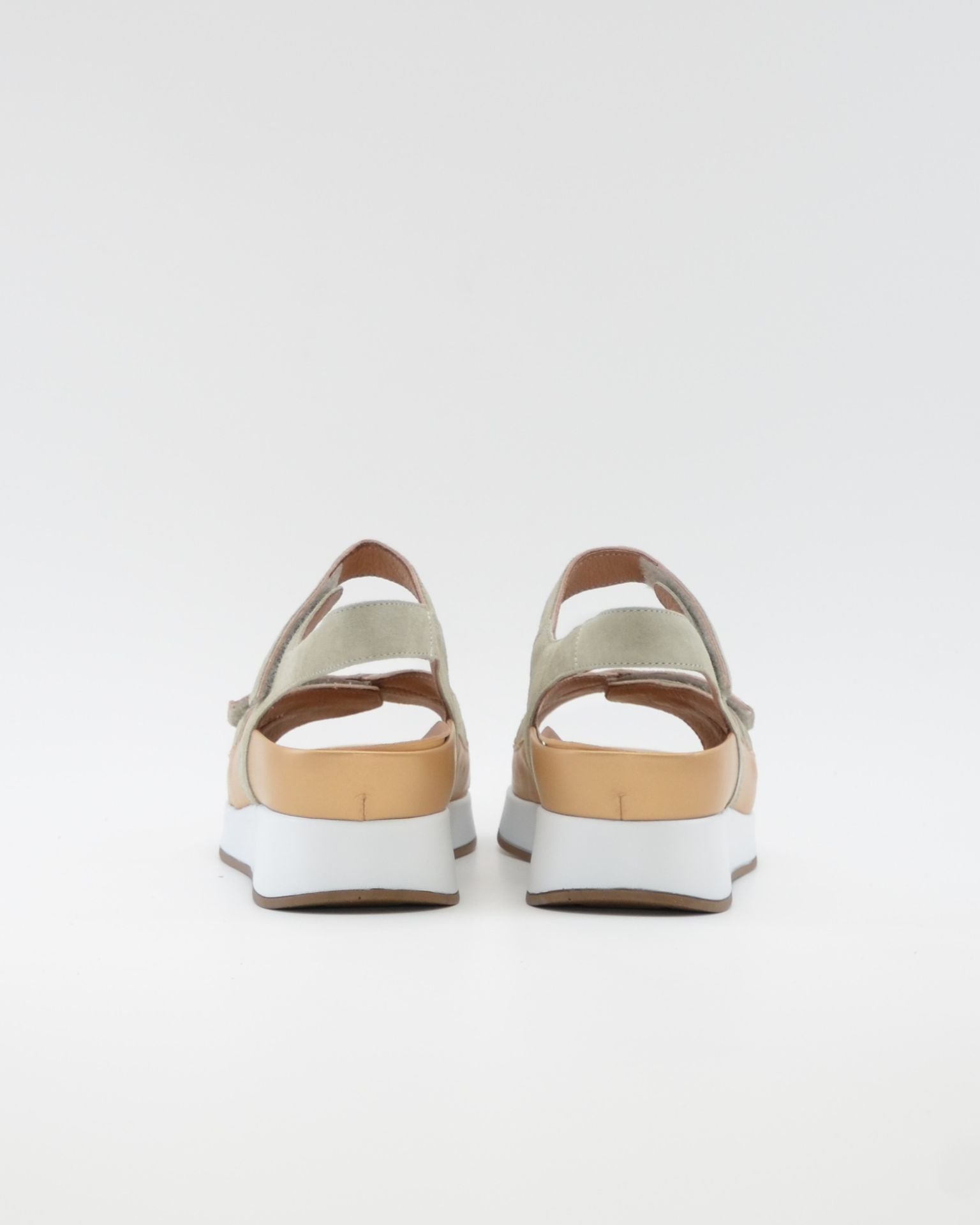 SANDALIA CRUZADA PLANTILLA EXTRAIBLE MUJER TRES VELCROS ANCHO ESPECIAL COLOR VERDE PIE SANTO 260381 EUCALIPTO