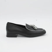 MOCASIN BORLAS NEGRO ANIMAL PRINT 12402