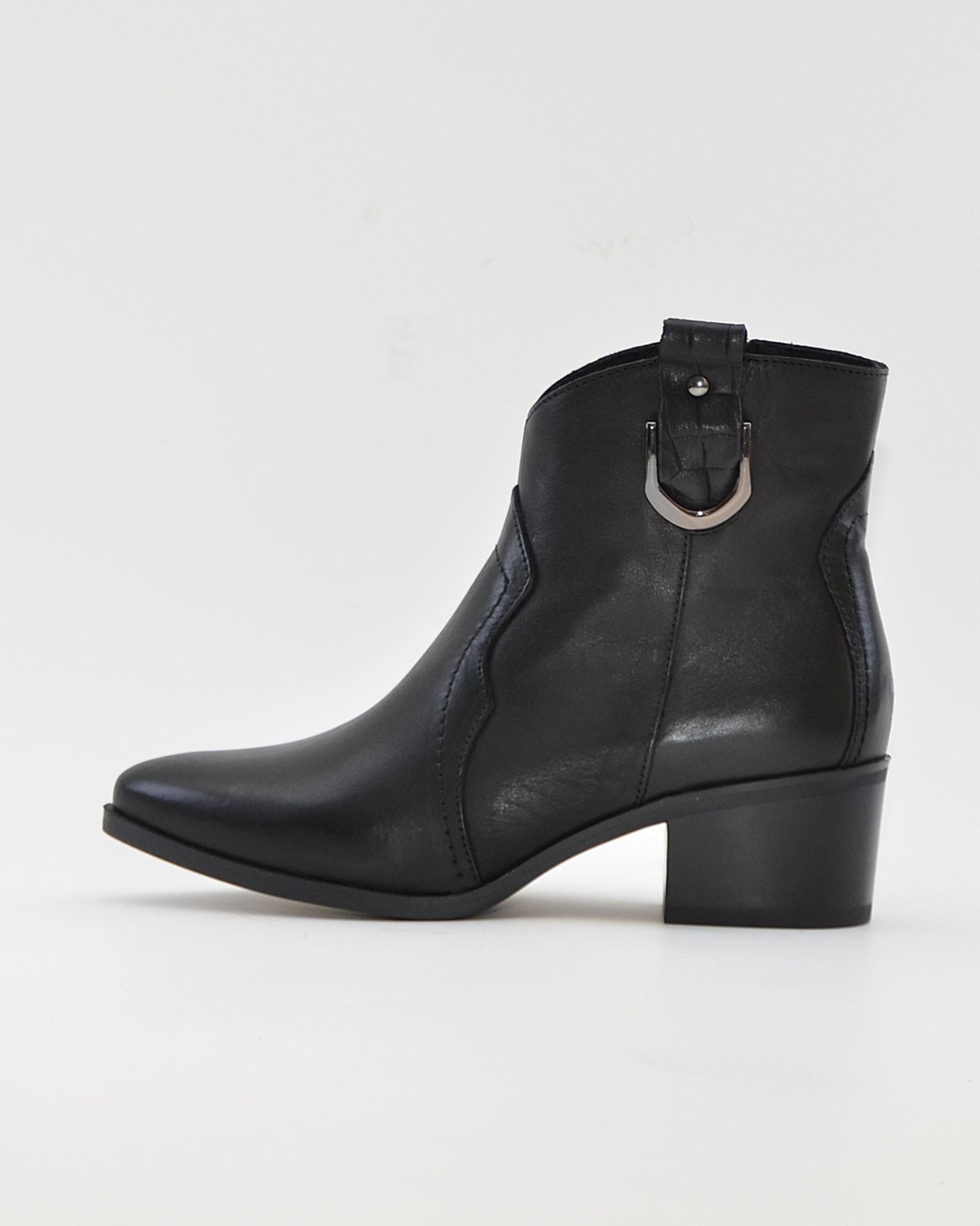 BOTIN MUJER COWBOY PIEL NEGRO CON HEBILLA KAOLA 3054