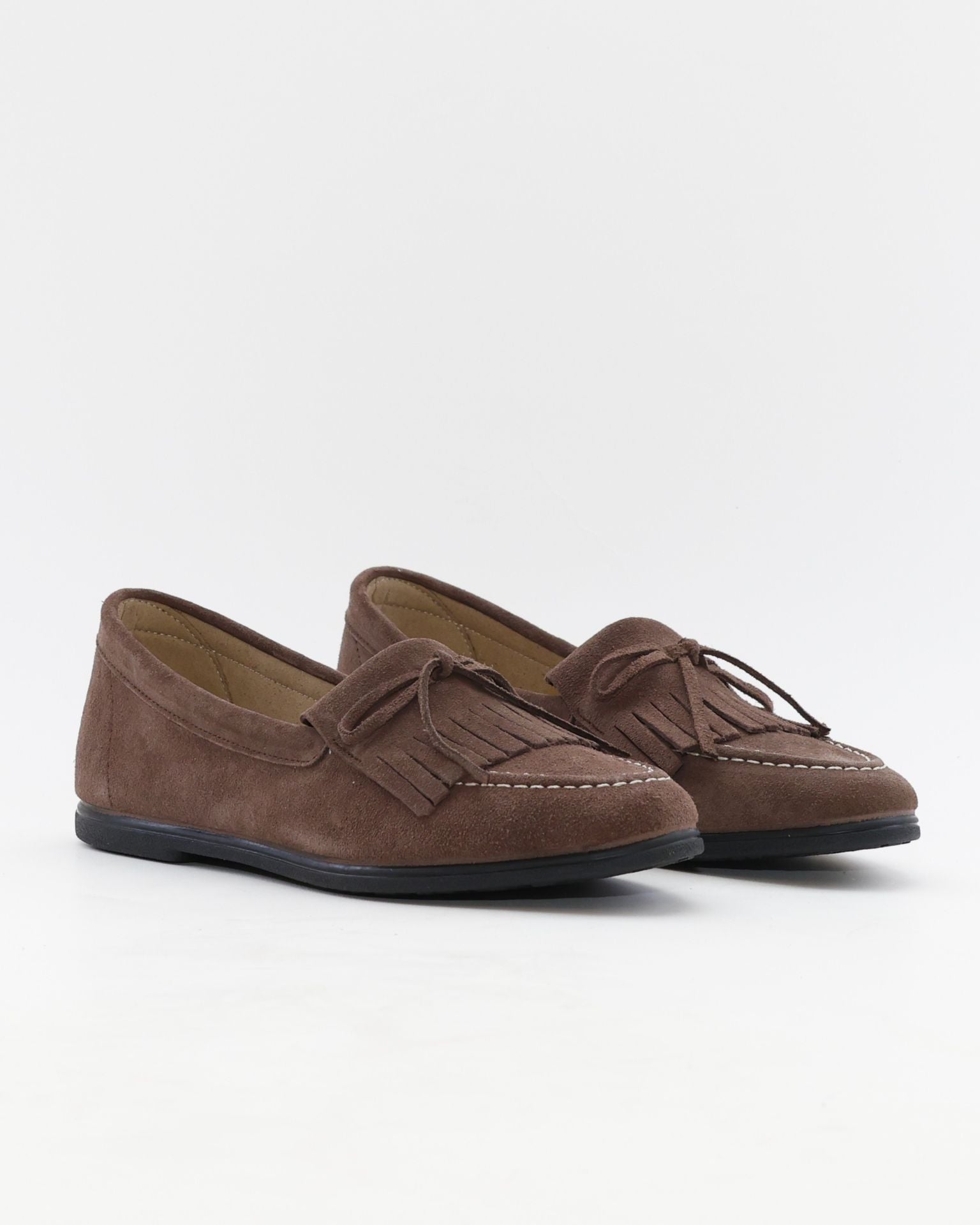MOCASINES MUJER CON FLECOS EN PIEL COLOR MARRON MACARENA RANIA 69 NOISETTE