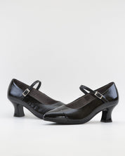 ZAPATO SALON MUJER CON PULSERA CHAROL NEGRO PLANTILLA EXTRAIBLE PITILLOS 11683