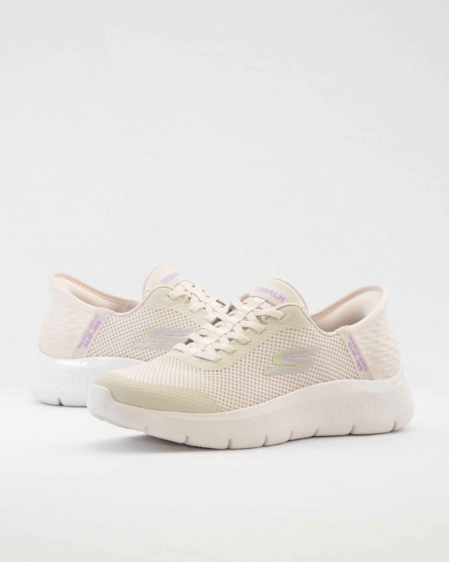 SNEAKERS MUJER SKECHERS 124836 OFWT BLANCO ROTO SLIP-INS