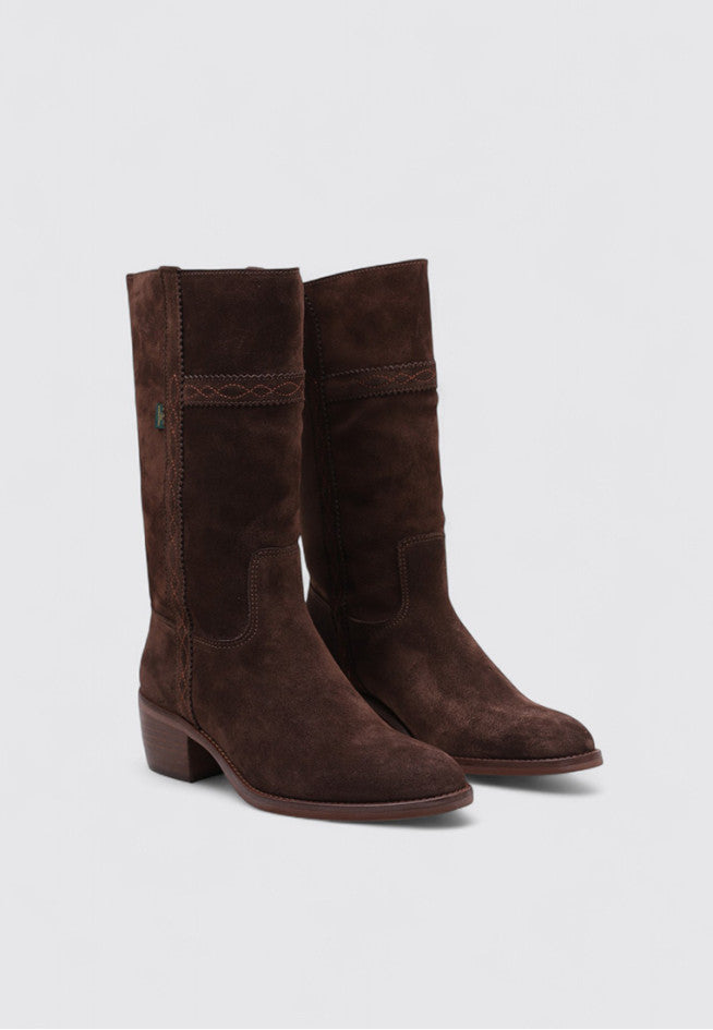 BOTA TACON DE MUJER DAKOTA MARRON CHOCOLATE