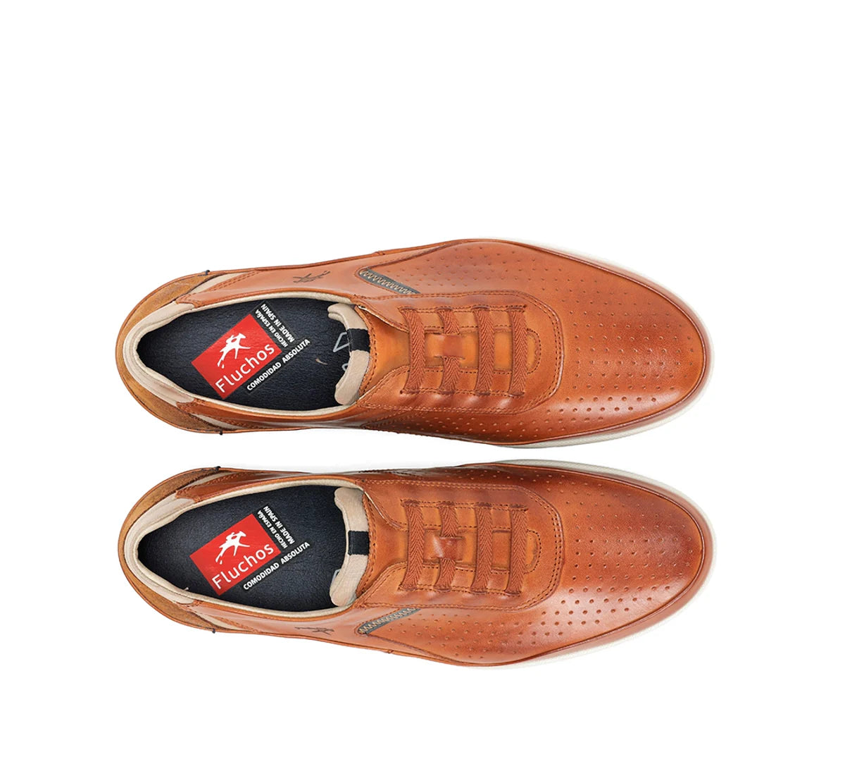 ZAPATO HOMBRE FLUCHOS GOMA ELÁSTICA COLOR CUERO JADEN F1736