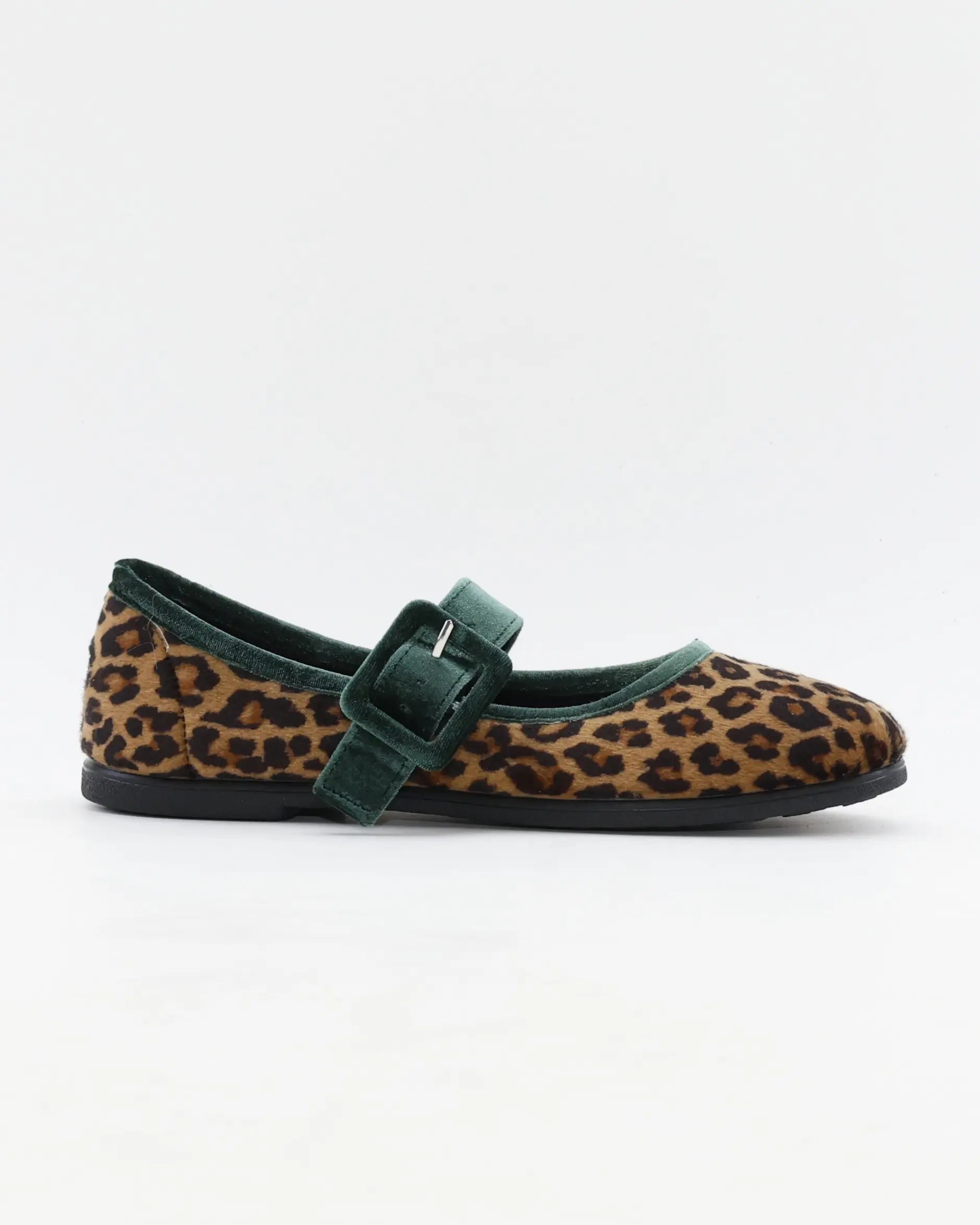 BAILARINAS DE TERCIOPELO LEOPARDO CON VERDE RANIA 25