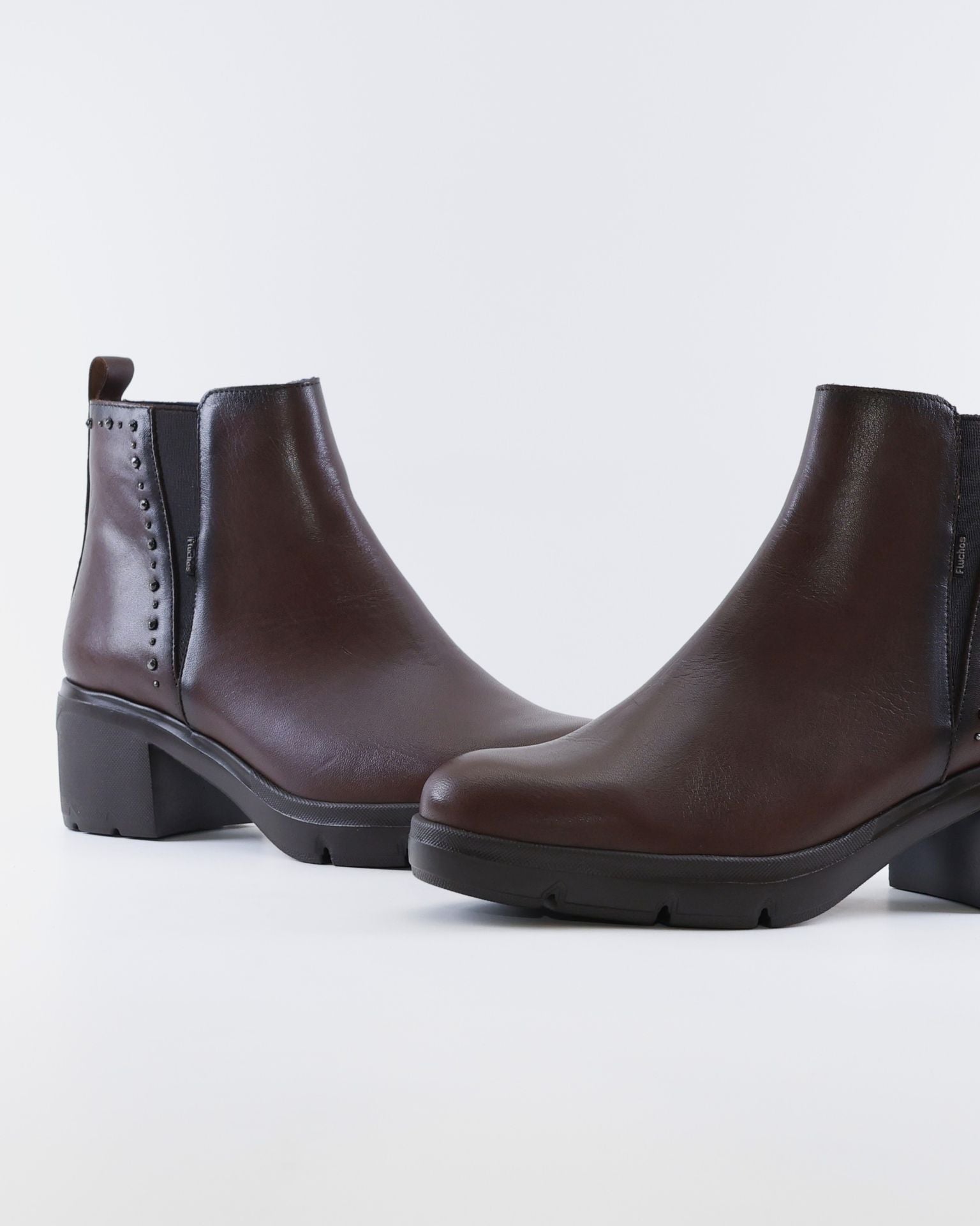 BOTIN MARRON MUJER TACON ANCHO FLUCHOS FUGAZ F2109