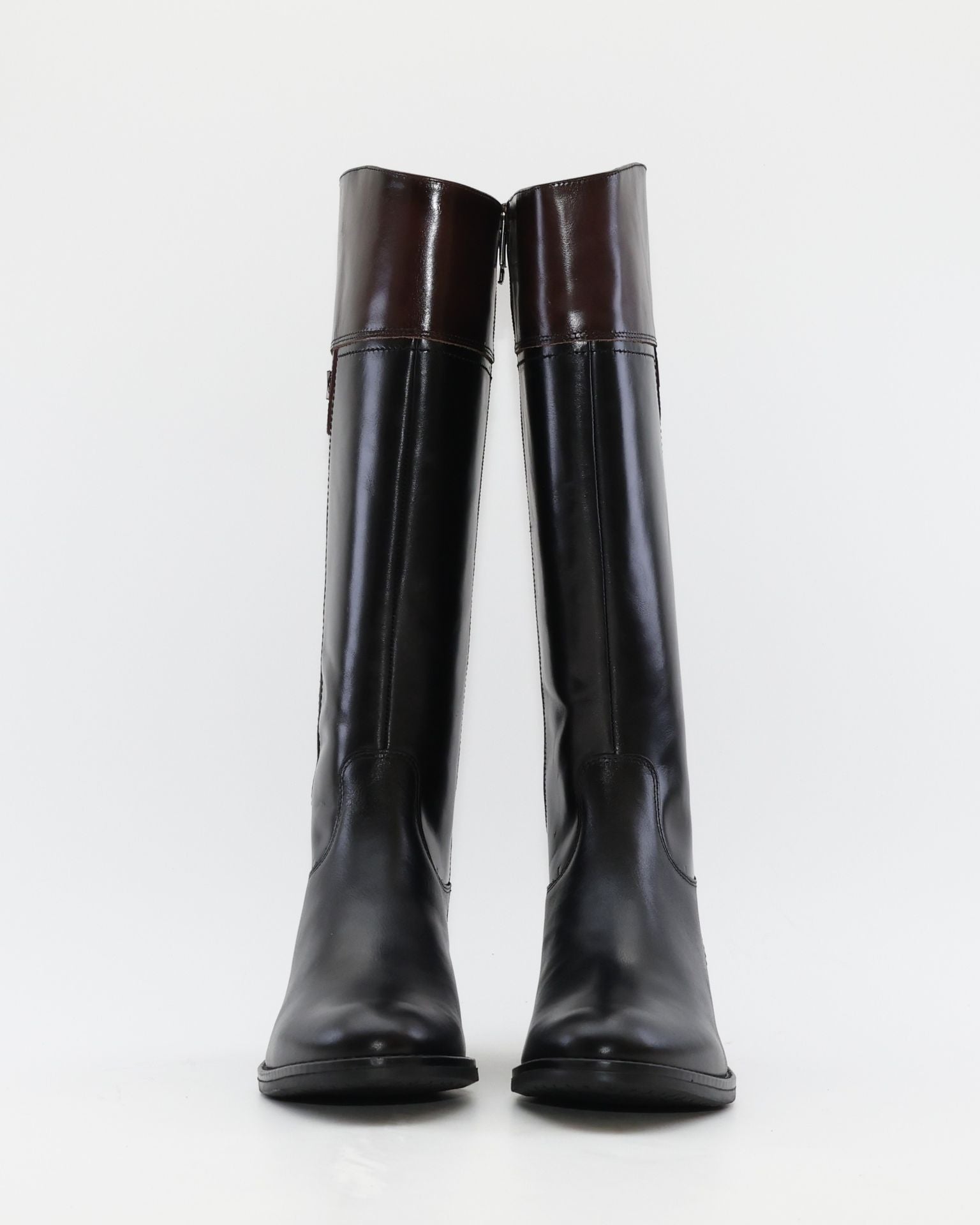 BOTA ALTA MUJER PLANA COLOR NEGRO MARRÓN BURDEOS DORKING by FLUCHOS D9827