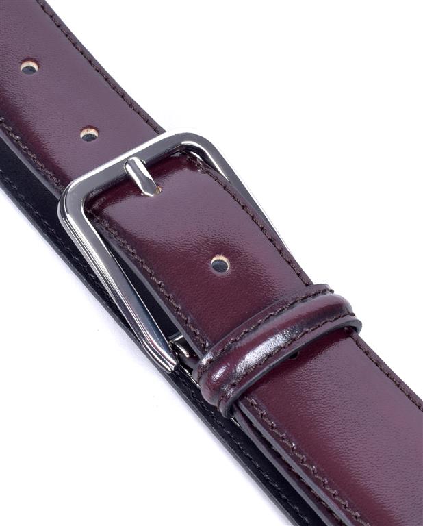 CINTURON DE PIEL COLOR BURDEOS