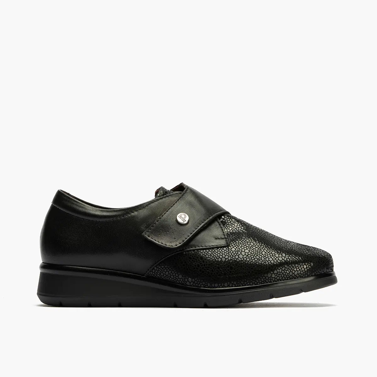 ZAPATO VELCRO ANCHO ESPECIAL NEGRO 10710