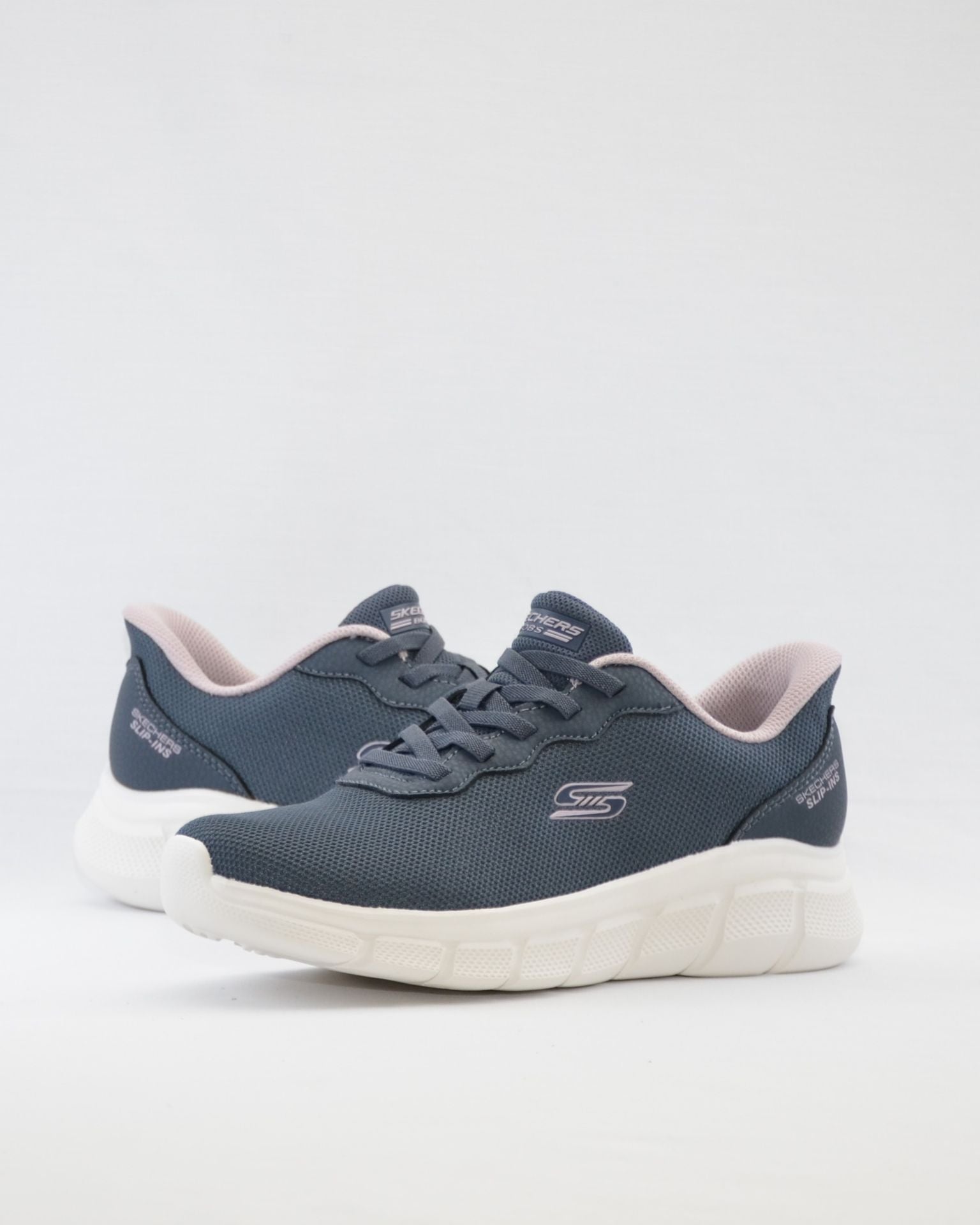 SNEAKERS MUJER SKECHERS 117324 DKNW AZUL CORDON ELÁSTICO SLIP-INS