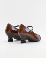 ZAPATO SALON MUJER CON PULSERA CHAROL CUERO Y MARRÓ PITILLOS 11683