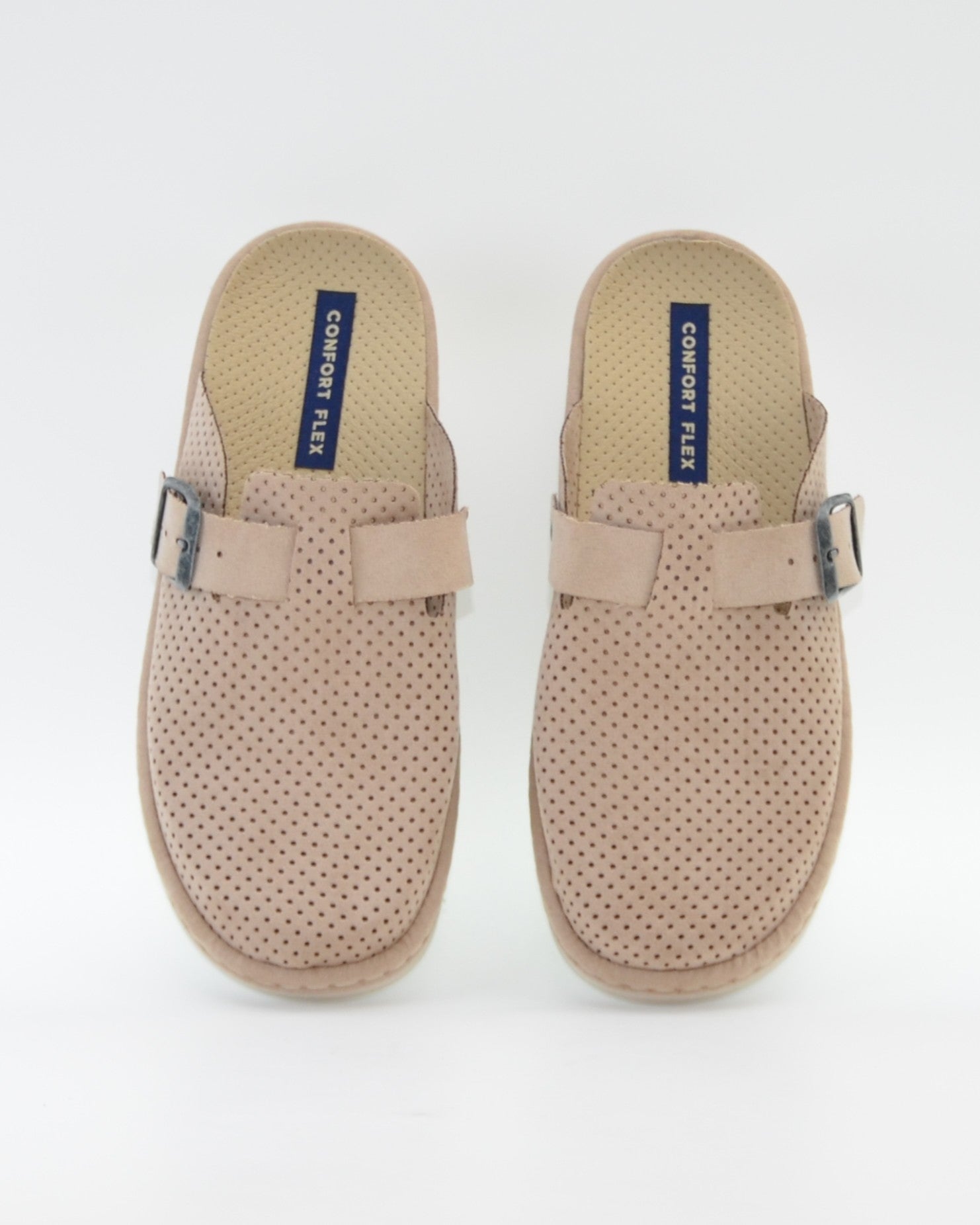 ZAPATILLA MUJER CUÑA BEIGE CON PLANTILLA EXTRAIBLE CERRADA DE LA PUNTERA CON HEBILLA  J.ORTEGA 4031 A