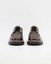 ZAPATO CASUAL MUJER PITILLOS CORDON PLANTILLA EXTRAIBLE 11555 CHAROL MARRÓN