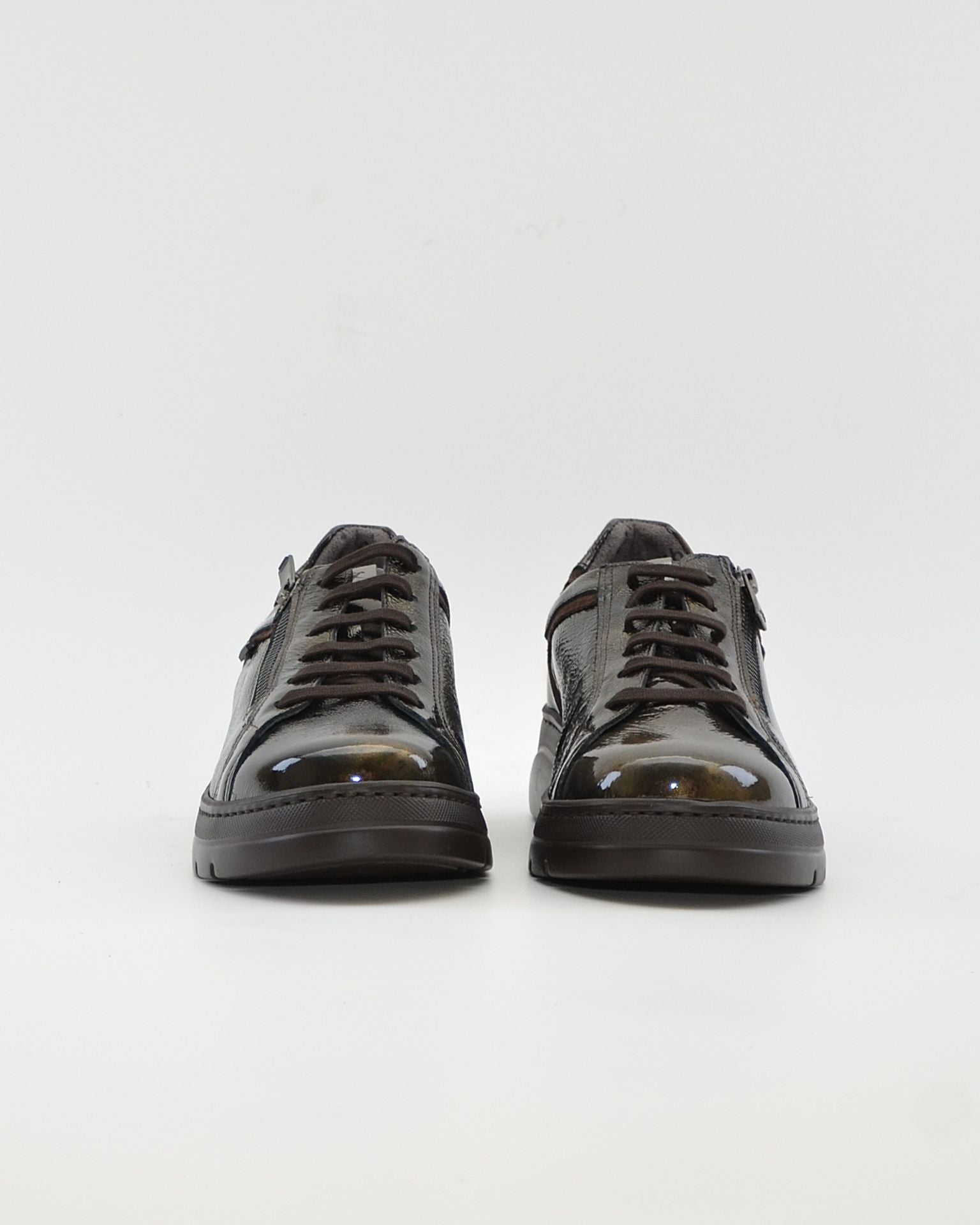 ZAPATO CASUAL MUJER PLANO FLUCHOS POMPASF1666 CHAROL OLIVA
