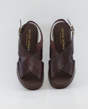 SANDALIA MUJER CRUZADA COLOR MARRON PLANTA ACOLCHADA PAULA URBAN 33-2070 TESTA