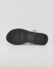 SANDALIA CUÑA PLANTILLA EXTRAIBLE MUJER TRES VELCROS ANCHO ESPECIAL COLOR VERDE Y PLATA PIE SANTO 260382 CAVA