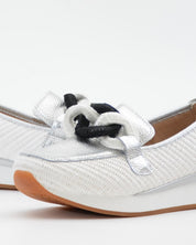 MOCASIN DEPORTIVO MUJER RAFIA BLANCO PLATA ADORNO CADENA THE HAPPY MONK VANITY 011
