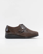 ZAPATO ANCHO ESPECIAL VELCRO PLANTILLA EXTRAIBLE PITILLOS 11510 MARRÓN