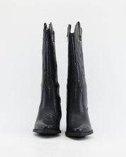BOTA COWBOY MUJER PIEL NEGRA CON CREMALLERA CARMELA 164388