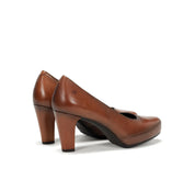 ZAPATO SALON PLATAFORMA COLOR CUERO