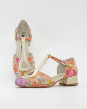 SANDALIA CANGREJERA MUJER FLORES COMBY ORO MULTI LACOMBA SUNFLOWERS
