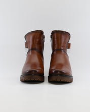 BOTA MUJER PLANA CON VELCRO COLOR CUERO GIORDA 23389