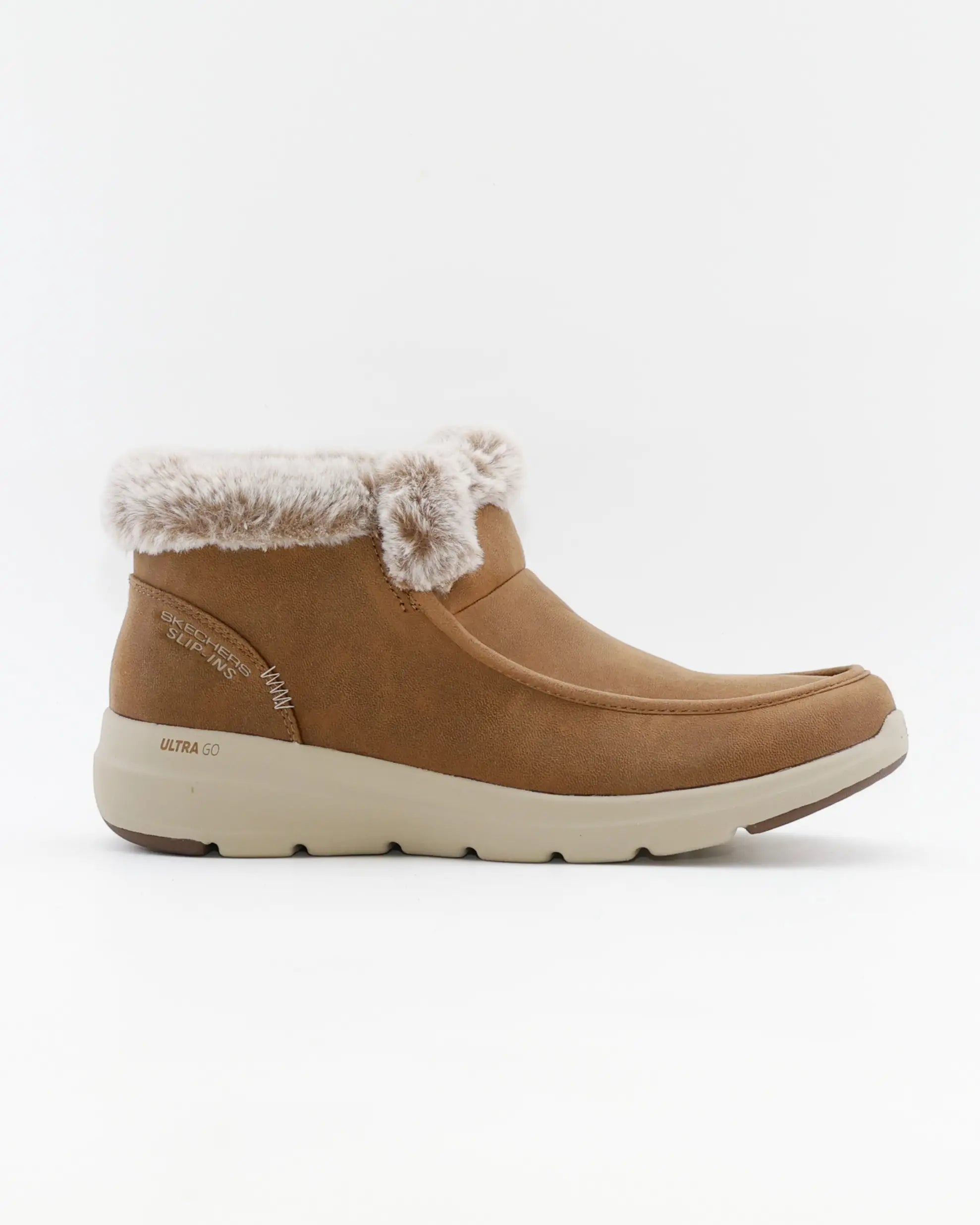 BOTIN PLANO MUJER FORRADO CON PELO SKECHERS BEIGE 144221 CSNT