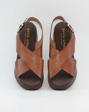 SANDALIA MUJER CRUZADA COLOR CUERO PLANTA ACOLCHADA PAULA URBAN 33-2070 AVELLANA