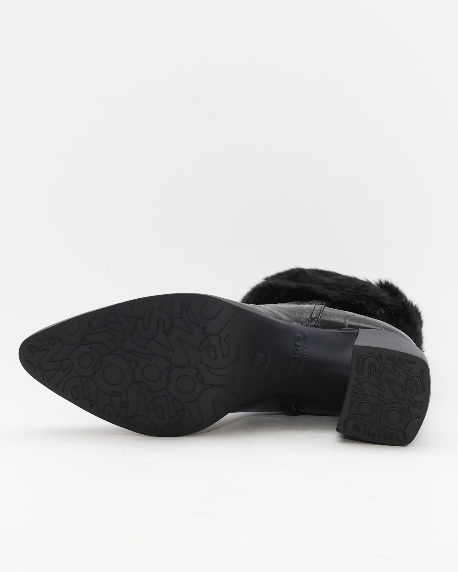 BOTIN TACON MUJER PIEL COCO COLOR NEGRO CON PELO WONDERS L-1605 MISOURI